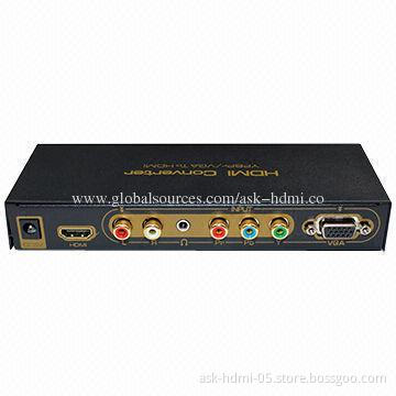 VGA + YPbPr/RGB to HDMI Converter with Up to 1,080P Resolution